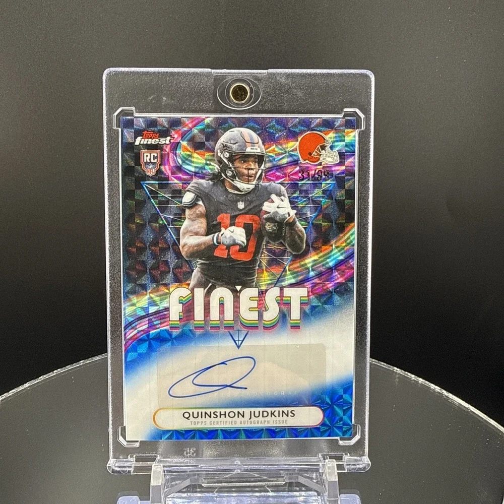 2025 Topps Finest Quinshon Judkins Blue Geometric Refractor Auto /99 #RFA-QJ